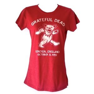 [vintage] Grateful Dead London, England 1990 Heather Red Distressed T-Shirt